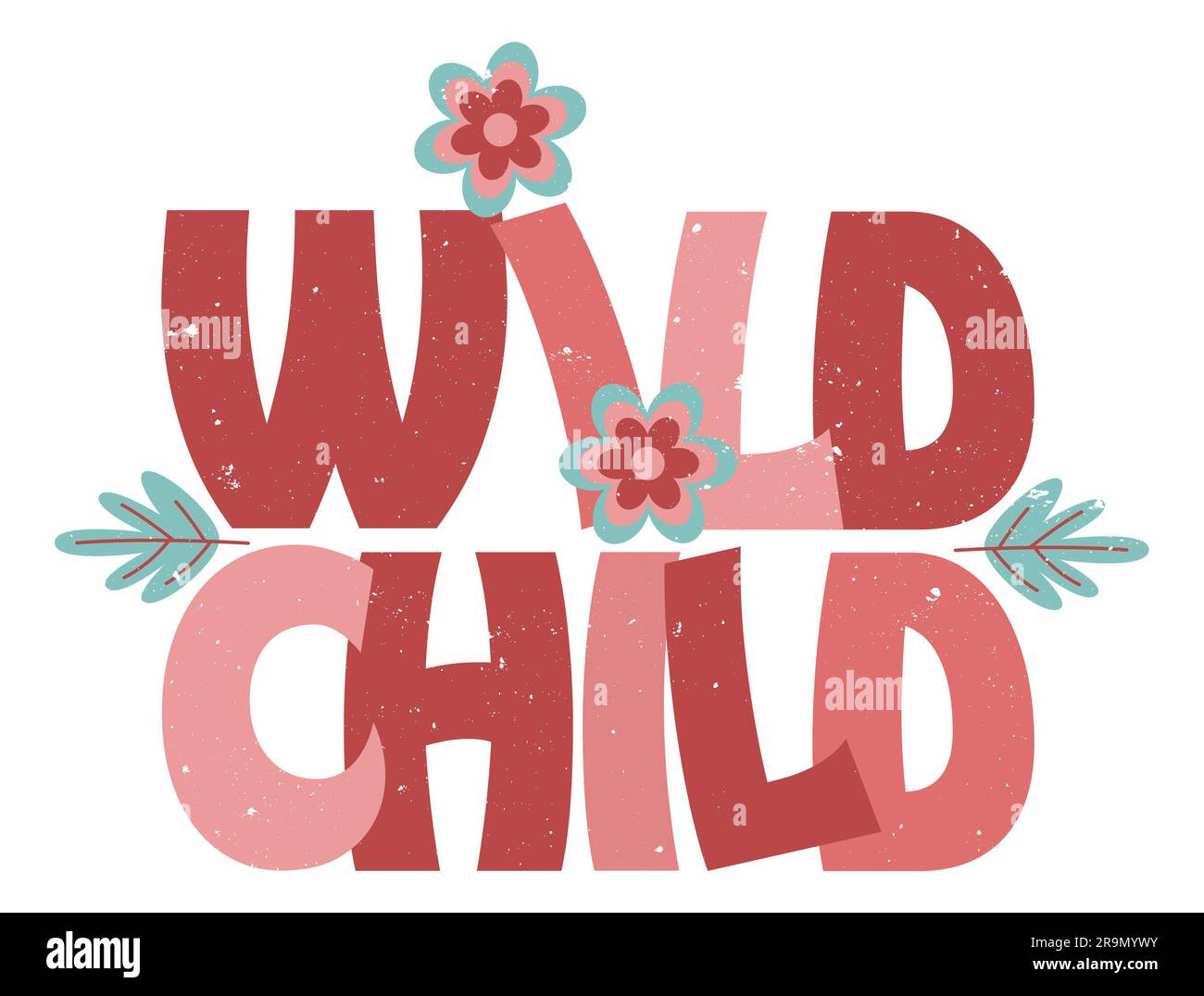 Wild Child - joli motif fleuri Banque D'Images