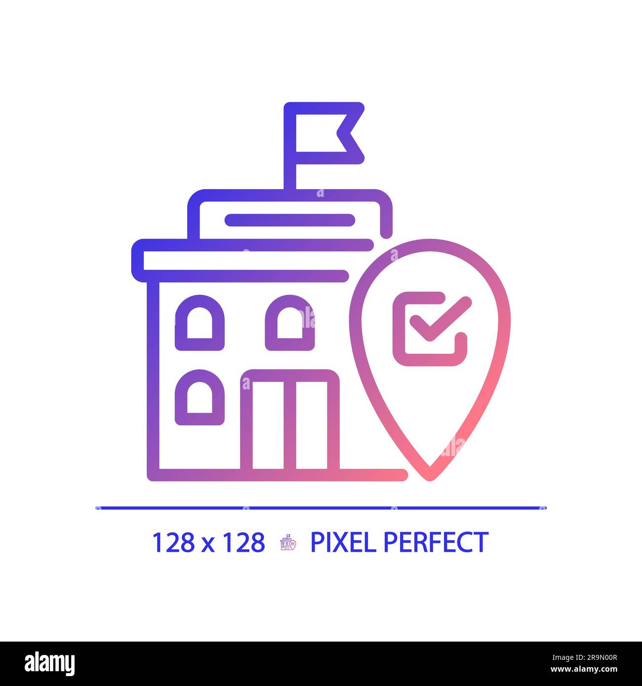 Pixel icône parfaite du bâtiment du gouvernement Illustration de Vecteur