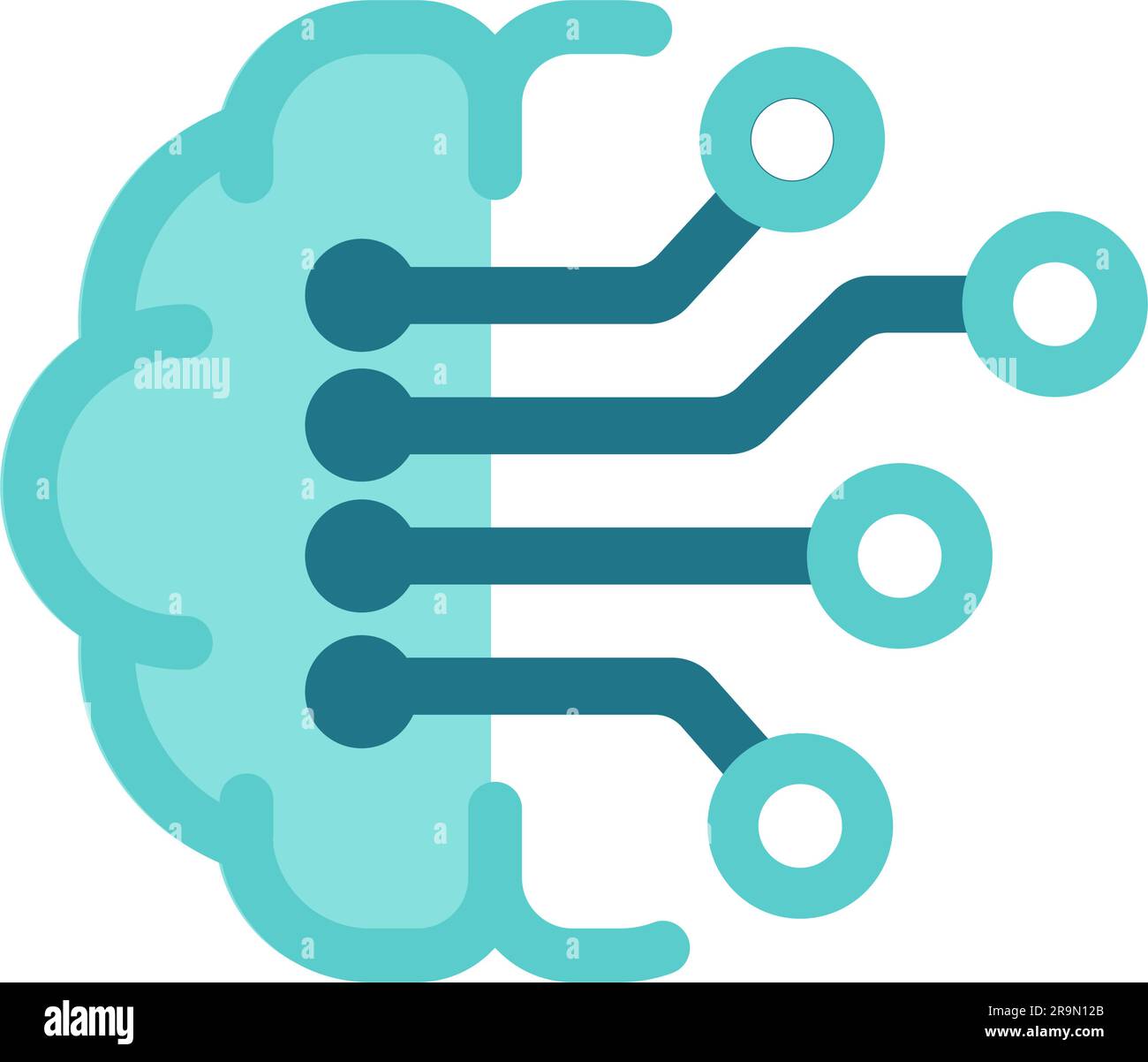 Illustration d'une icône de vecteur ai (Intelligence artificielle) Illustration de Vecteur
