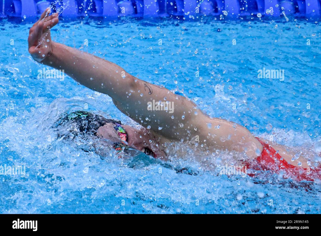 Mona Mc Sharry, d'Irlande, est en compétition dans les 100m Freestyle Women Heats lors de la rencontre de natation Settecolli 59th au stadio del Nuoto à Rome (Italie), Banque D'Images