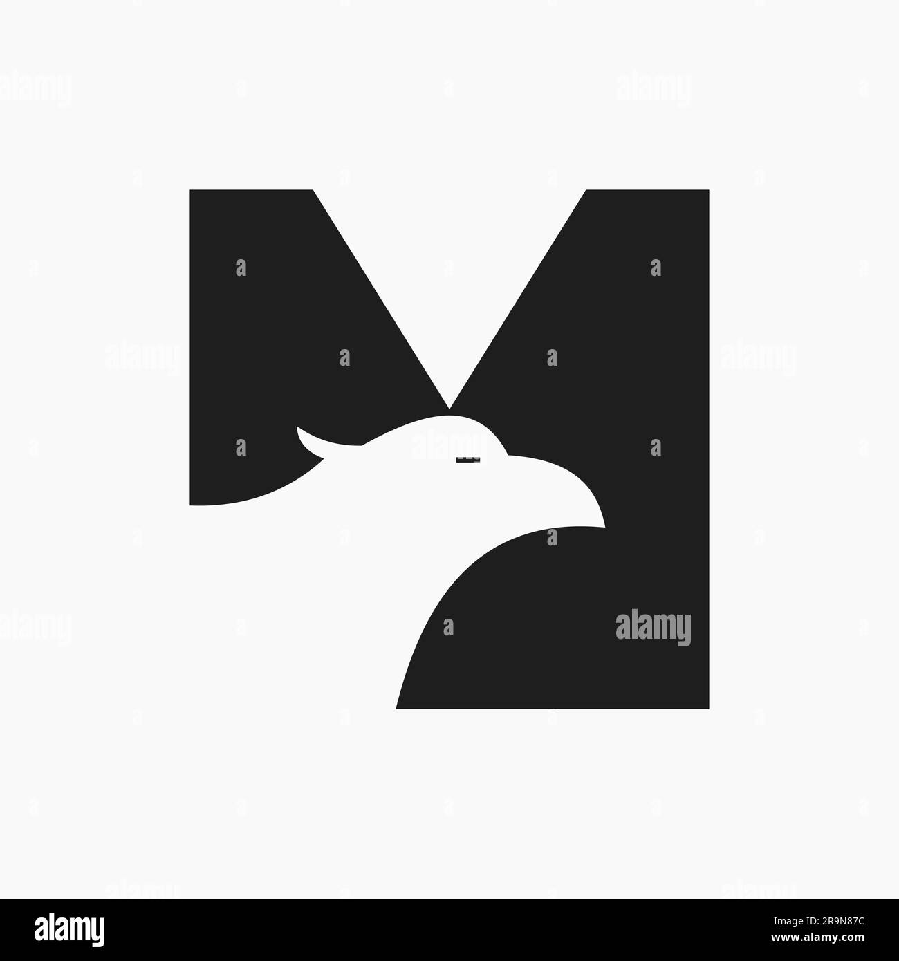 Logo lettre M Eagle. Modèle de vecteur de symbole de transport Illustration de Vecteur