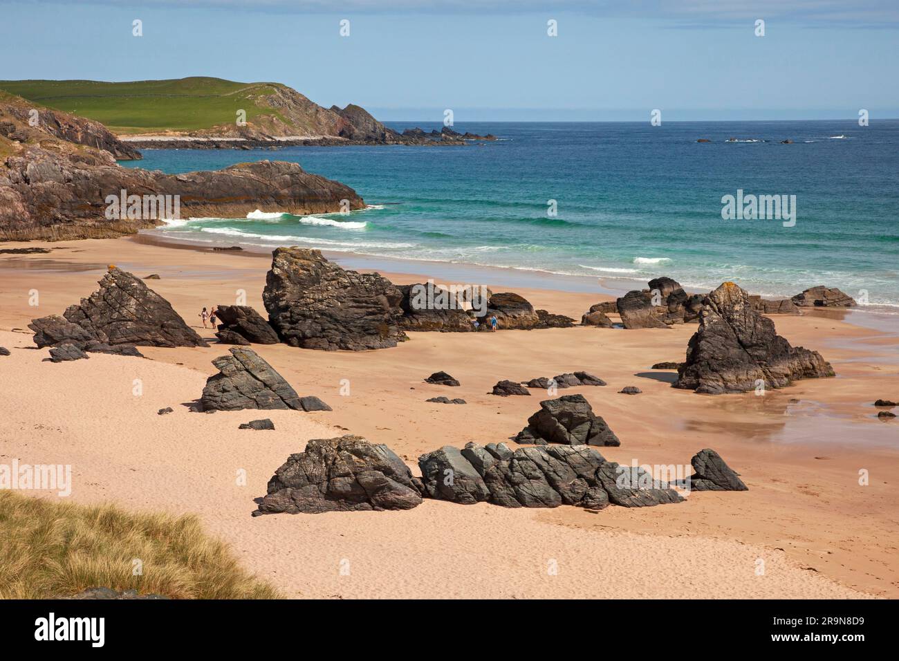 Baie de Sango, plage, Durness, Sutherland, nord-ouest des Highlands. Écosse, Royaume-Uni Banque D'Images