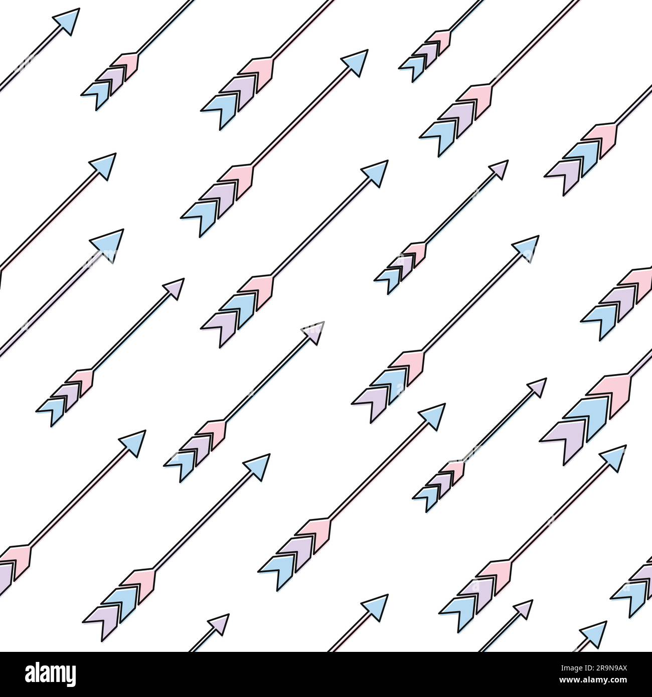 Motif vectoriel sans couture avec flèches géométriques colorées Illustration de Vecteur