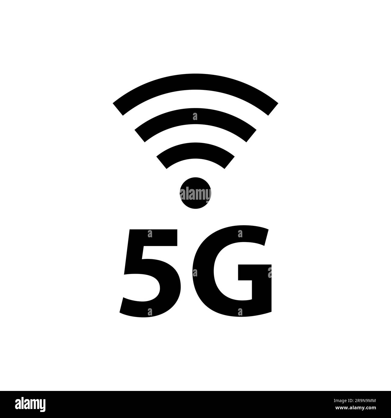 Icône et symbole Vector 5G. Illustration d'une connexion réseau Internet sans fil de 5th générations. Technologie de télécommunication des appareils mobiles. Illustration de Vecteur