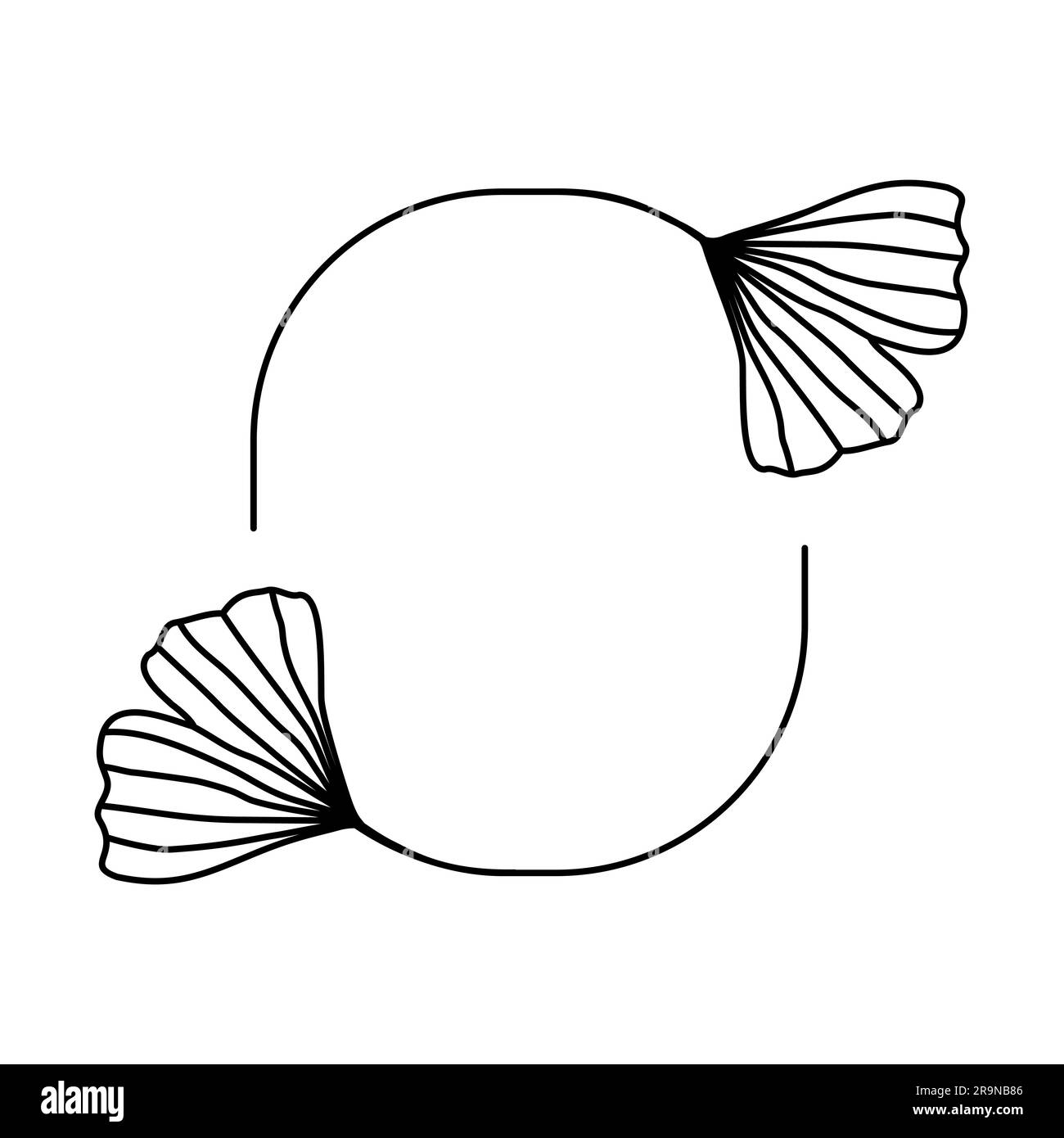 Cadre noir vectoriel avec feuilles de Ginkgo Biloba dans un style linéaire tendance isolé sur fond blanc. Modèle d'emblème, d'insigne, d'icône ou de logo pour cosmétiques, Illustration de Vecteur