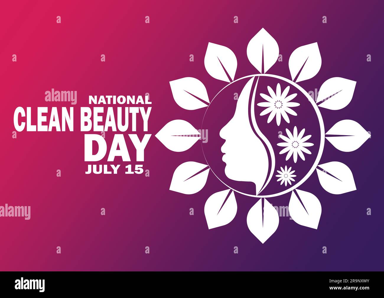 Journée nationale de beauté propre. 15 juillet. Concept de vacances. Modèle pour arrière-plan, bannière, carte, affiche avec inscription de texte. Illustration vectorielle. Illustration de Vecteur