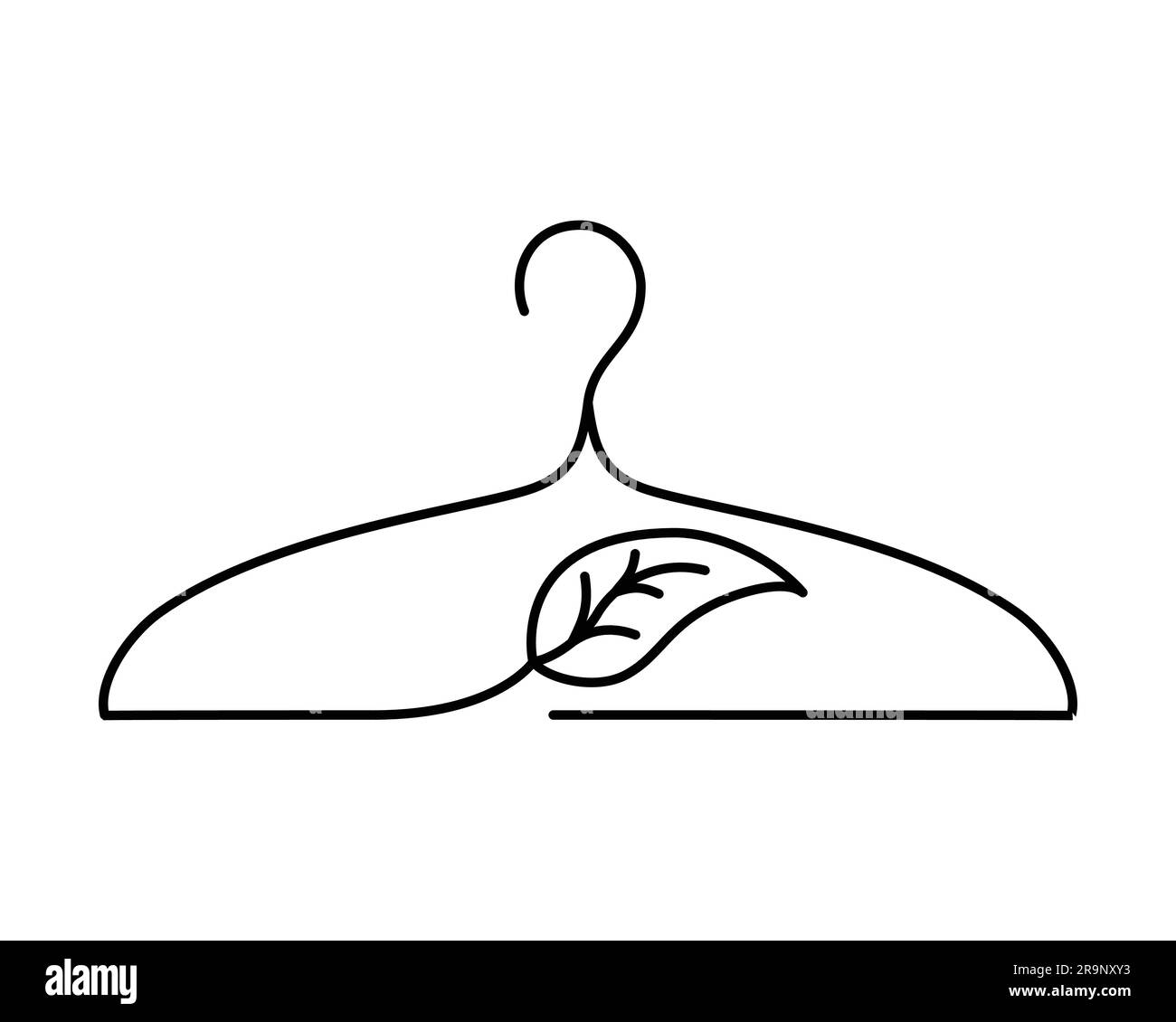 Vector Linear Icon - badge de mode durable, emblème testé écologique en ligne simple isolée sur fond blanc. Concept ou logo pour la mode lente. Illustration de Vecteur