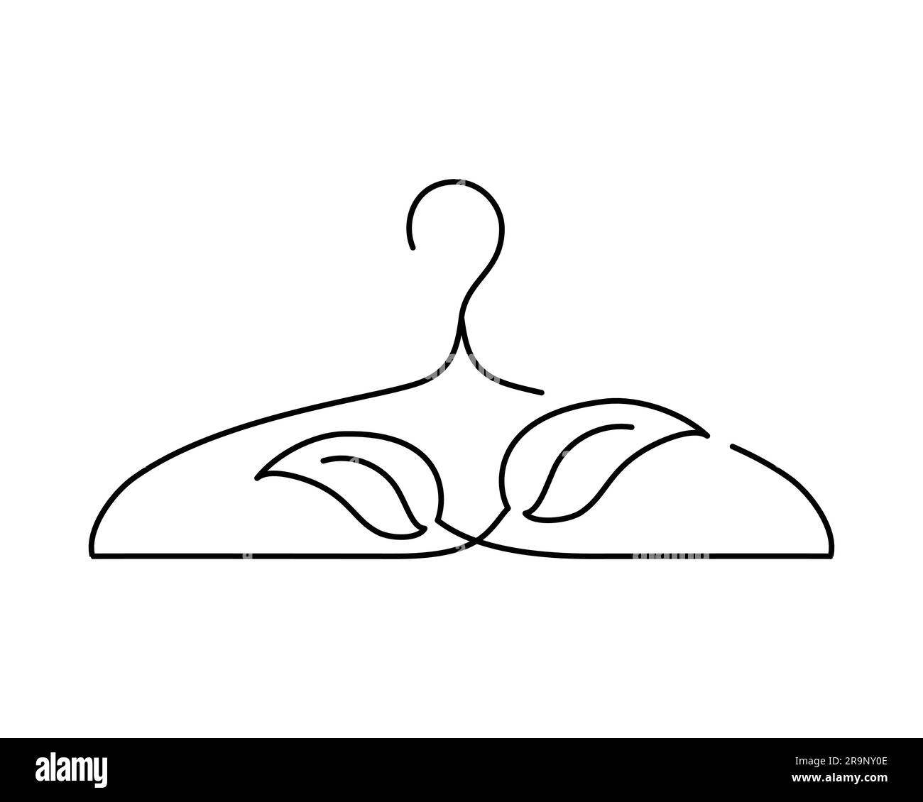 Vector Linear Icon - badge de mode durable, emblème testé écologique en ligne simple isolée sur fond blanc. Concept ou logo pour la mode lente. Illustration de Vecteur