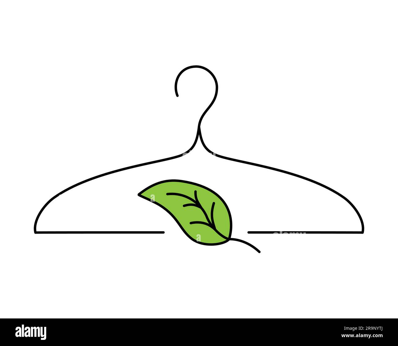 Vector Linear Icon - badge de mode durable, emblème testé écologique en ligne simple isolée sur fond blanc. Concept ou logo pour la mode lente. Illustration de Vecteur