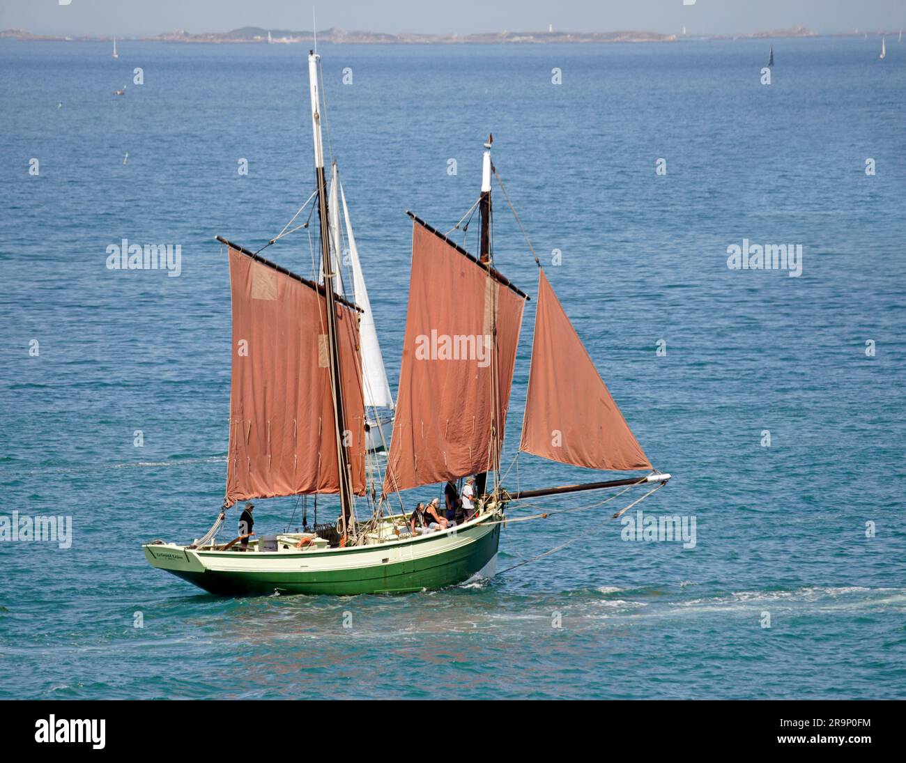 Le Grand Léjon : Lougre, homeport : Saint-Brieuc – le Légué. Célébration du centenaire de la goélette Marité à Granville (Manche, Normandie). Banque D'Images