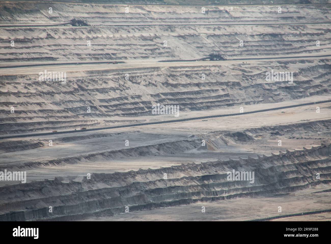 Extraction de lignite dans des mines à ciel ouvert de la forêt de Hambach, en Allemagne Banque D'Images