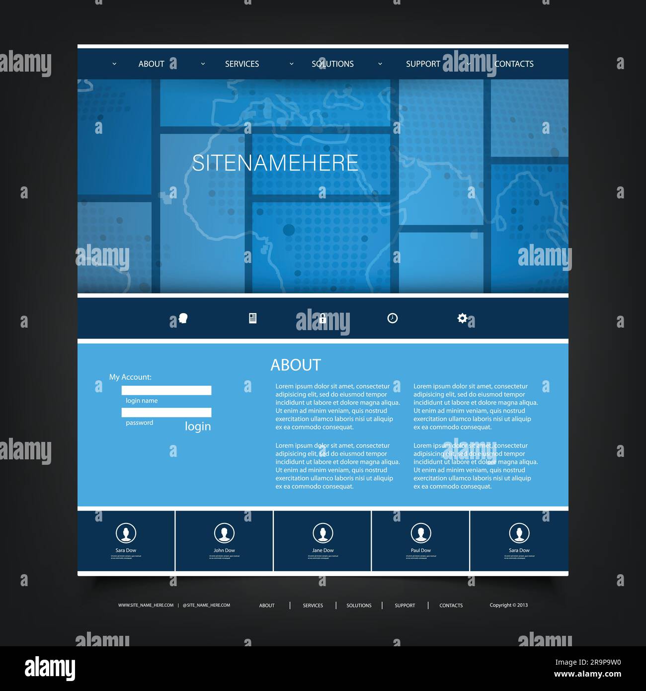 Global Business, Technology - conception de modèle de site Web Illustration de Vecteur