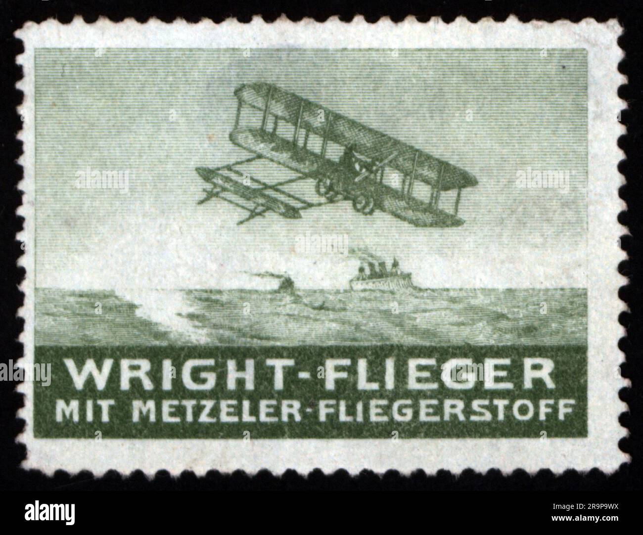 Publicité, transport / transport, avion Wright Flyer, avec tissus d'avion Metzeler, DROITS-SUPPLÉMENTAIRES-AUTORISATION-INFO-NON-DISPONIBLE Banque D'Images