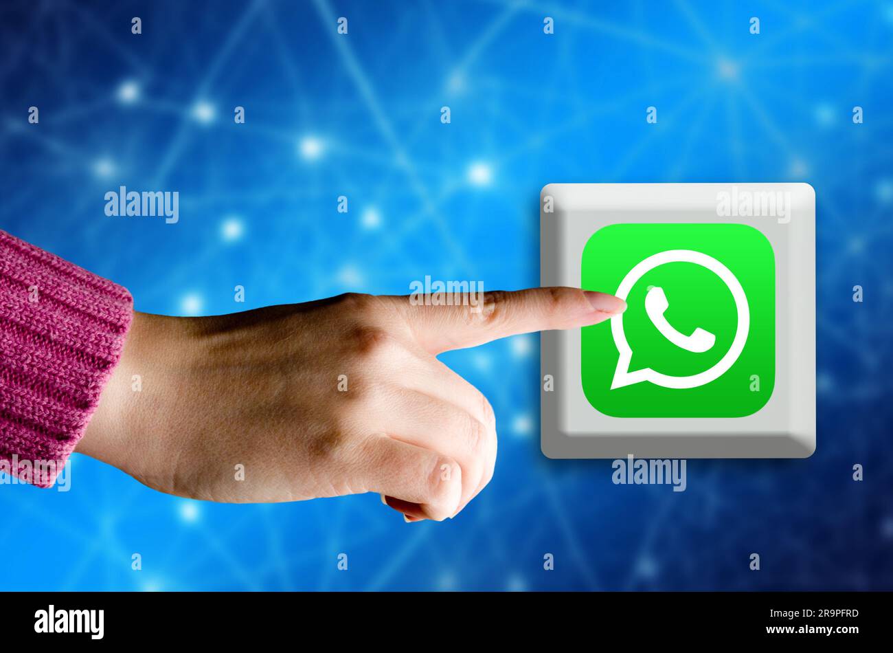 Concept pour la messagerie Whatsapp et le service VoIP Banque D'Images