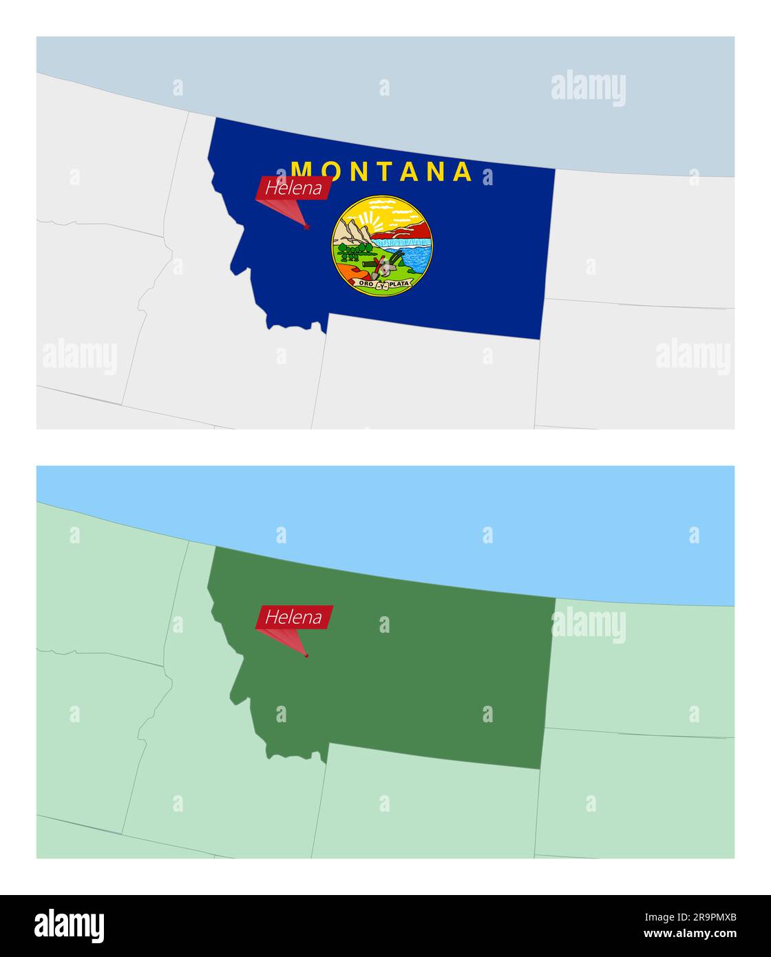 Carte Du Montana En Relief 2D Vintage - Poster Décoration - Neuf