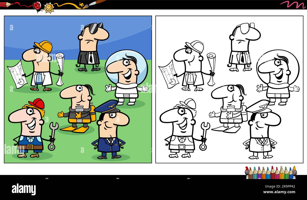 Dessin animé illustration de personnes drôles de différentes