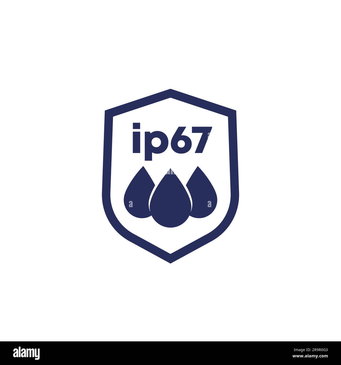 ip67 standard, icône étanche avec blindage Illustration de Vecteur