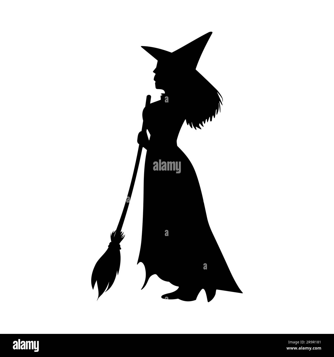 Sorcière silhouette halloween élément clip art icône Illustration de Vecteur