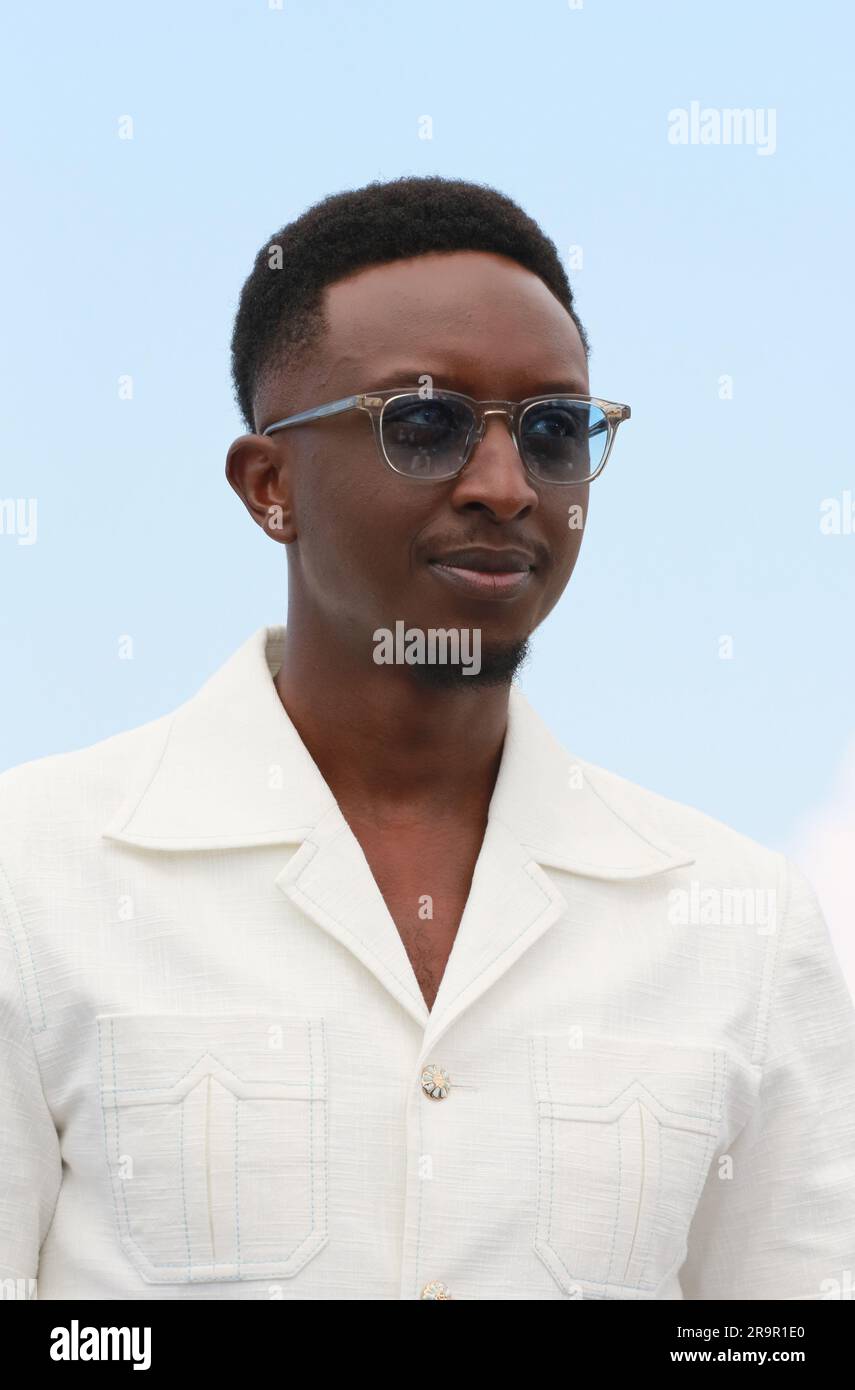 Cannes, France, 23rd mai 2023. Ahmed Sylla à l'appel photo pour l'Adami (organisation de gestion collective des droits des artistes interprètes ou exécutants) au Festival de Cannes 76th. Crédit photo : Doreen Kennedy Banque D'Images