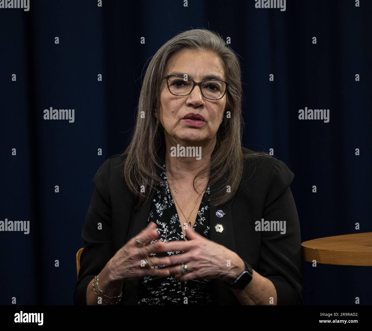 La NASA a organisé un événement du mois de l’histoire des femmes, « Celebrating Women Who Tell Our Stories », le 22 mars 2023, au Goddard Space Flight Center à Greenbelt, dans le Maryland. Sandra Cauffman, Kris Brown, Sarah Adewumi, Dre Christyl Johnson et Dre Mamta Patel Nagaraja ont pris la parole, soulignant les contributions des femmes au leadership EN STIM et en aérospatiale. Banque D'Images
