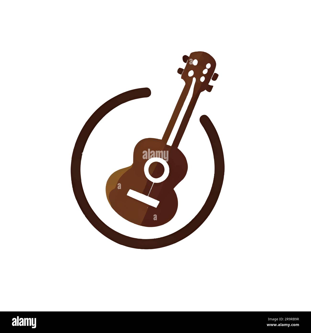 illustration du logo de guitare sur un écran blanc Illustration de Vecteur