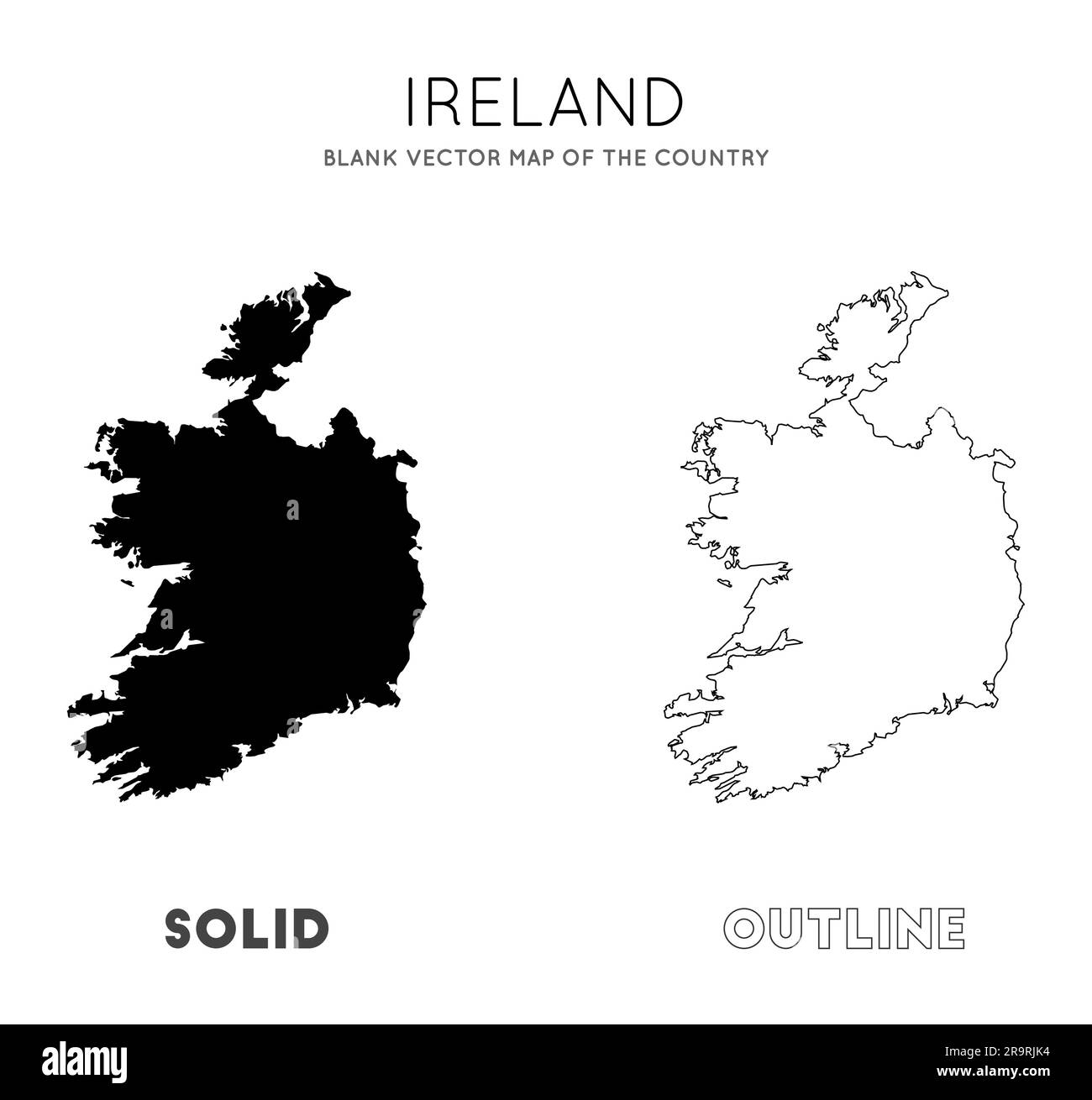 Carte de l'Irlande. Carte vectorielle vierge du pays. Borders of Ireland pour votre infographie. Illustration vectorielle. Illustration de Vecteur