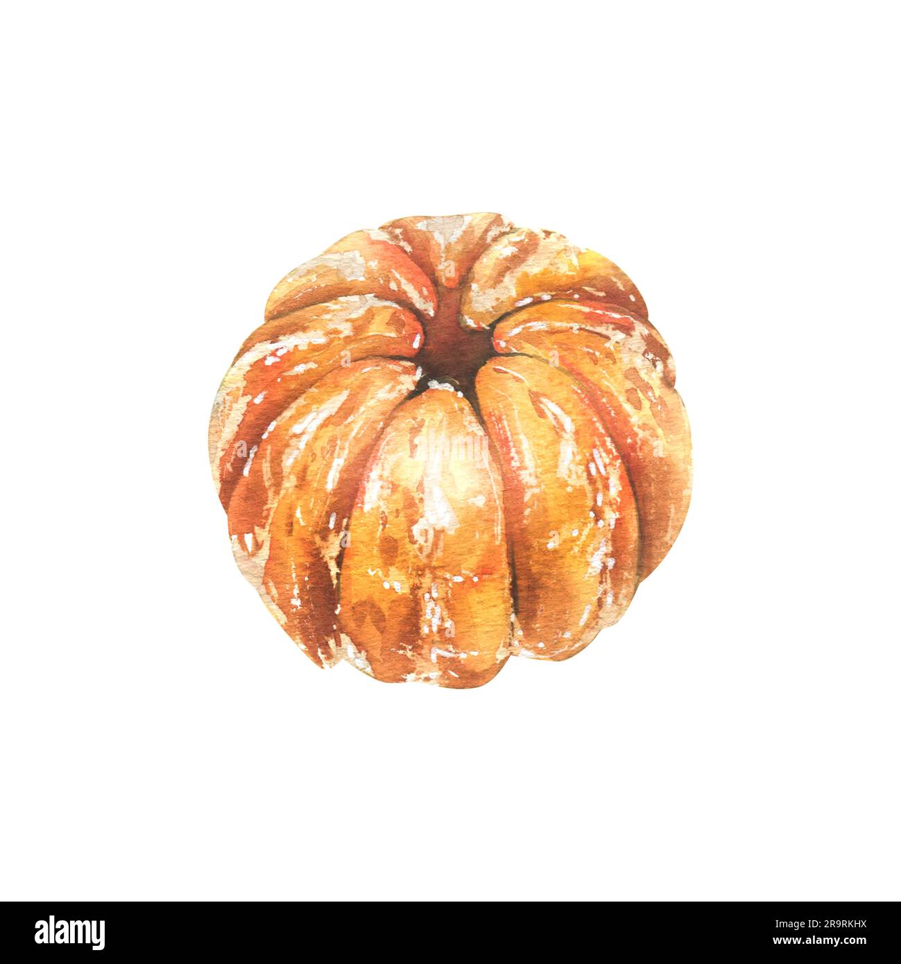 Mandarine d'orange pelée. Illustration aquarelle, dessinée à la main. Elément isolé sur fond blanc Banque D'Images