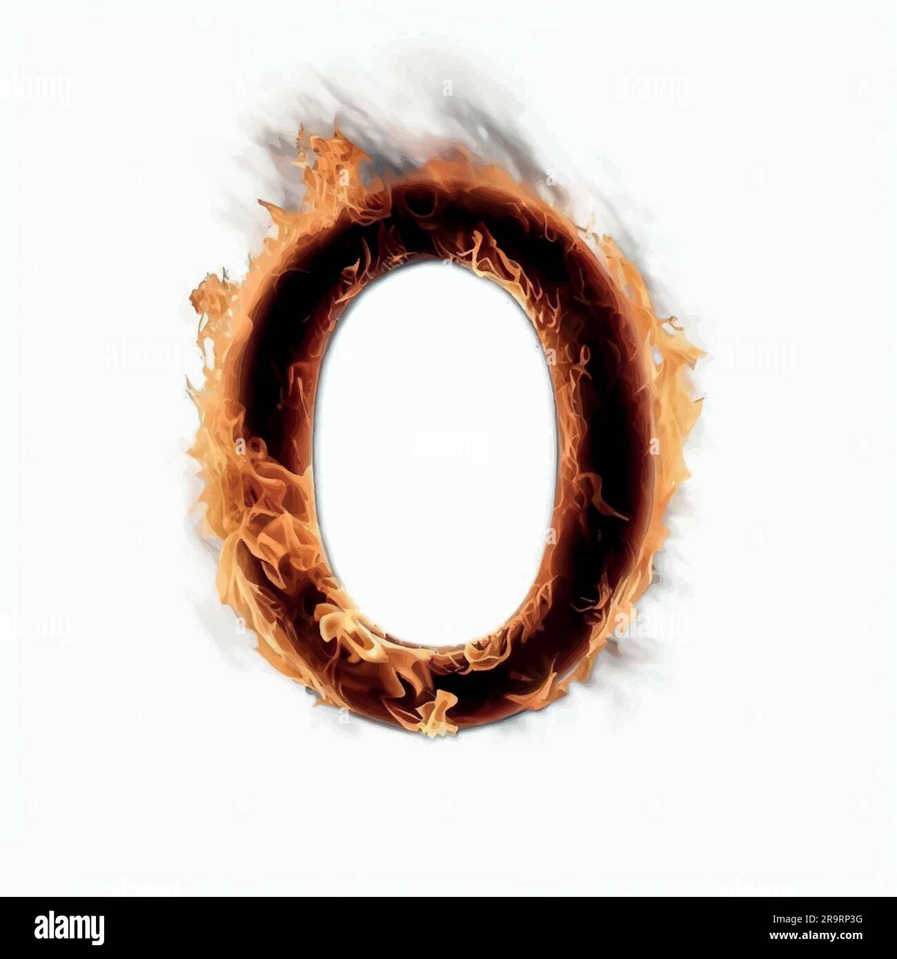 Lettre O majuscule dans On Fire Illustration de Vecteur