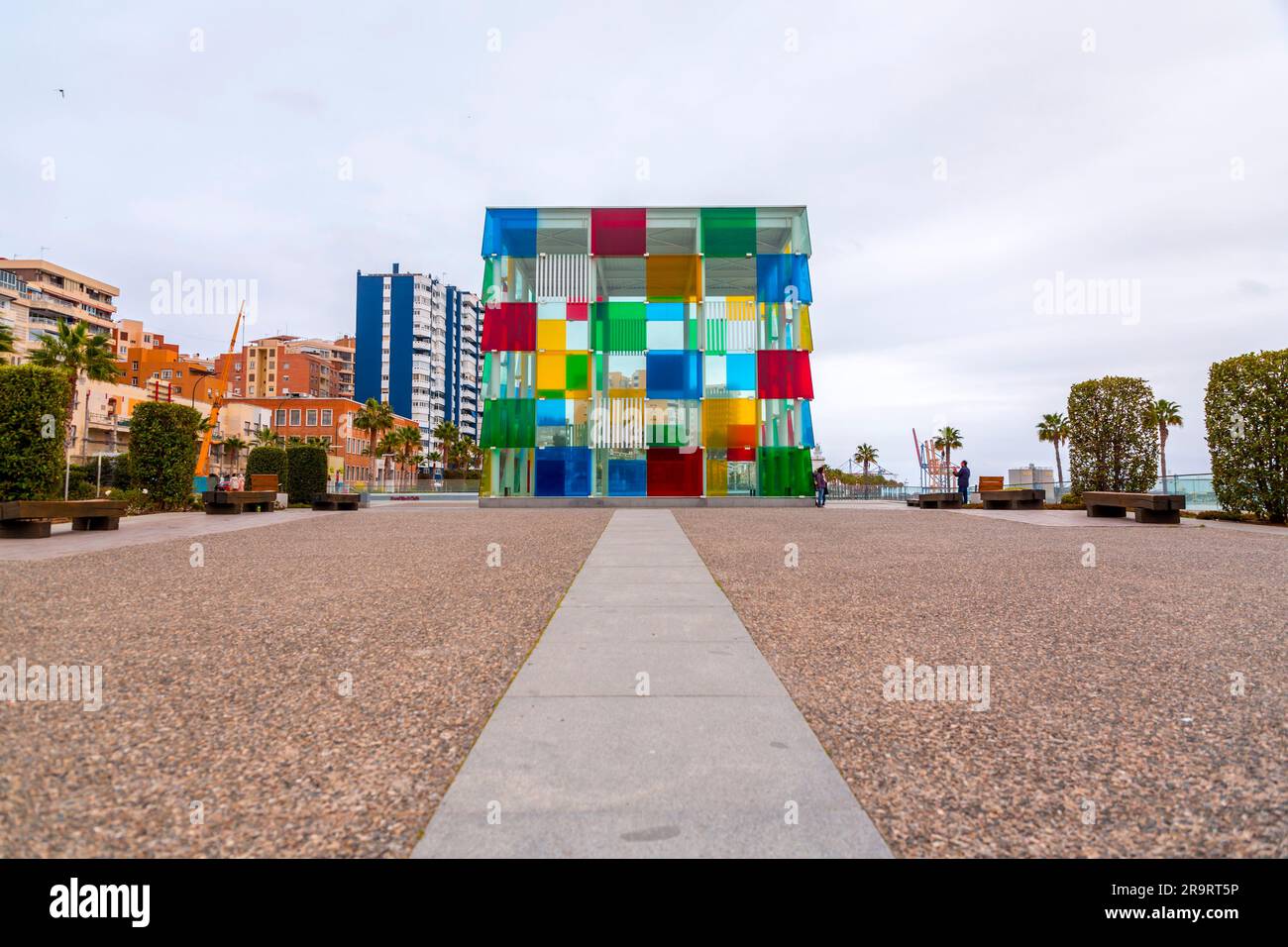 Malaga, Espagne - 27 FÉVRIER 2022 : le centre Pompidou est un centre culturel avec une importante collection d'art à Malaga, Espagne. Banque D'Images