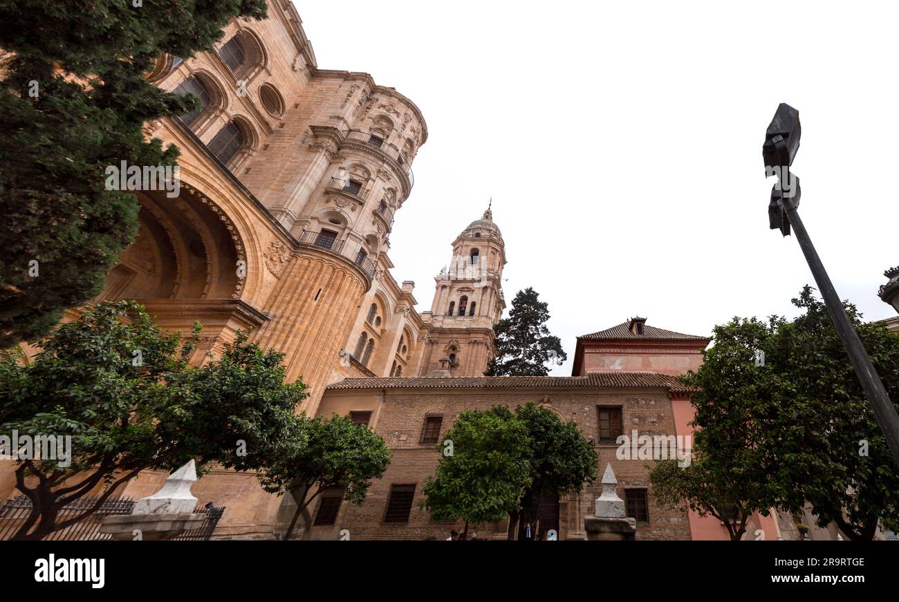 Malaga, Espagne - 27 FÉVRIER 2022 : la cathédrale de Malaga est une église catholique romaine à Malaga, Andalousie, sud de l'Espagne. Architecture de style Renaissance Banque D'Images Malaga, Espagne - 27 FÉVRIER 2022 : la cathédrale de Malaga est une église catholique romaine à Malaga, Andalousie, sud de l'Espagne. Architecture de style Renaissance Banque D'Images