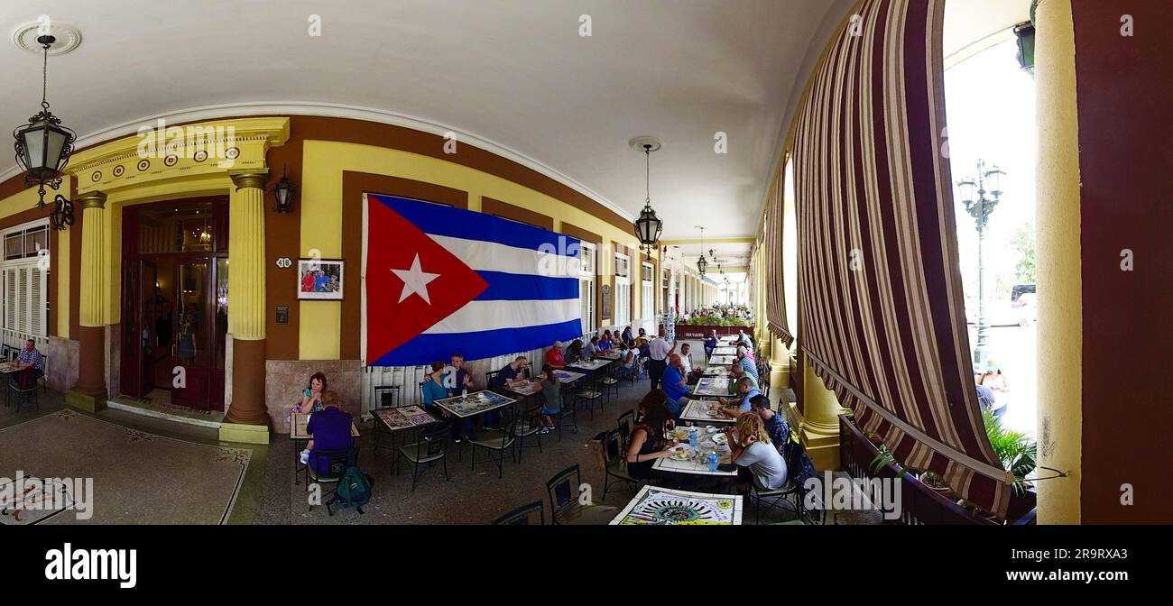 Intérieur du restaurant cubain, la Havane, la Habana, Cuba Banque D'Images