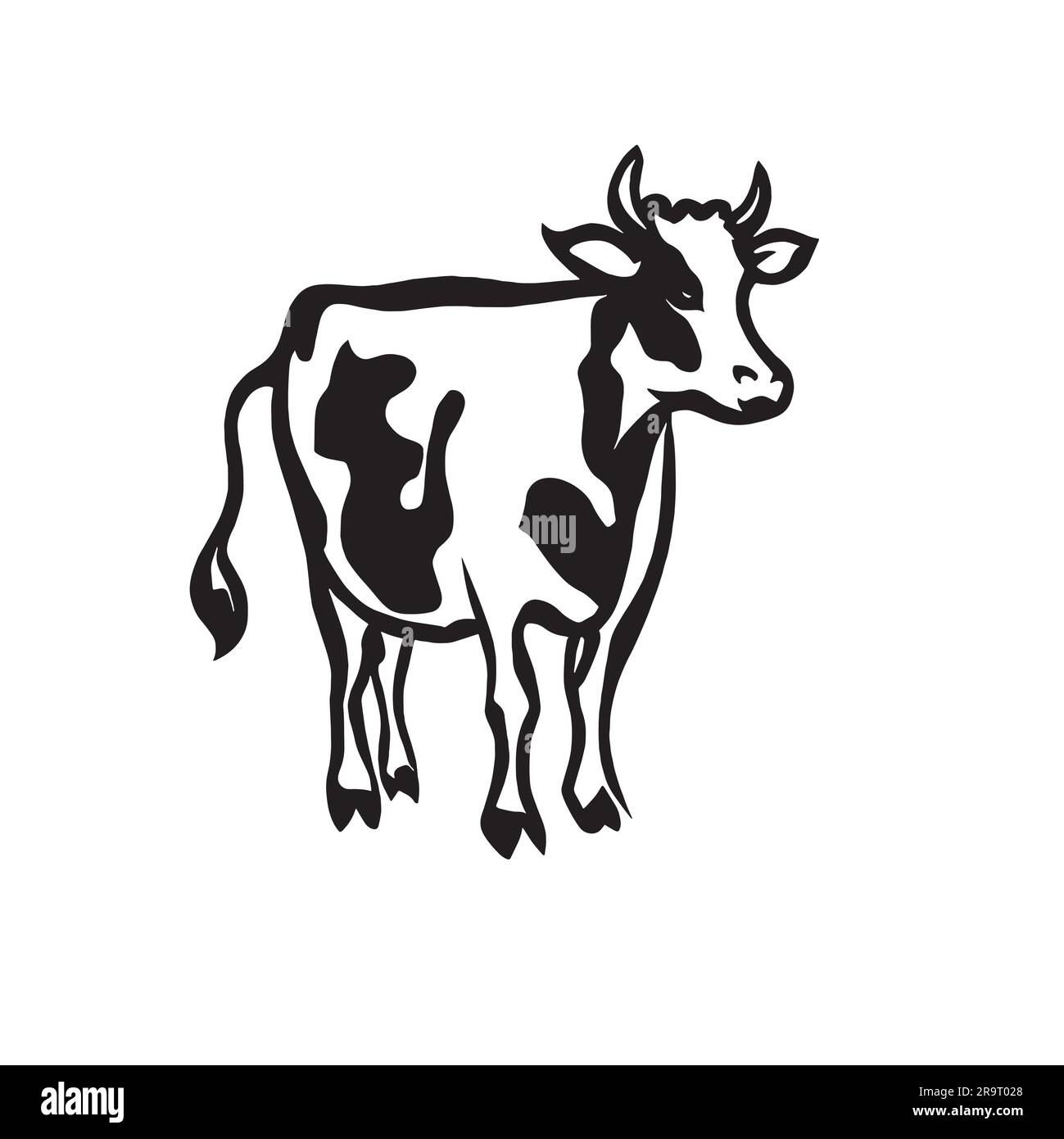 logo bull en couleur noire sur une toile blanche Illustration de Vecteur