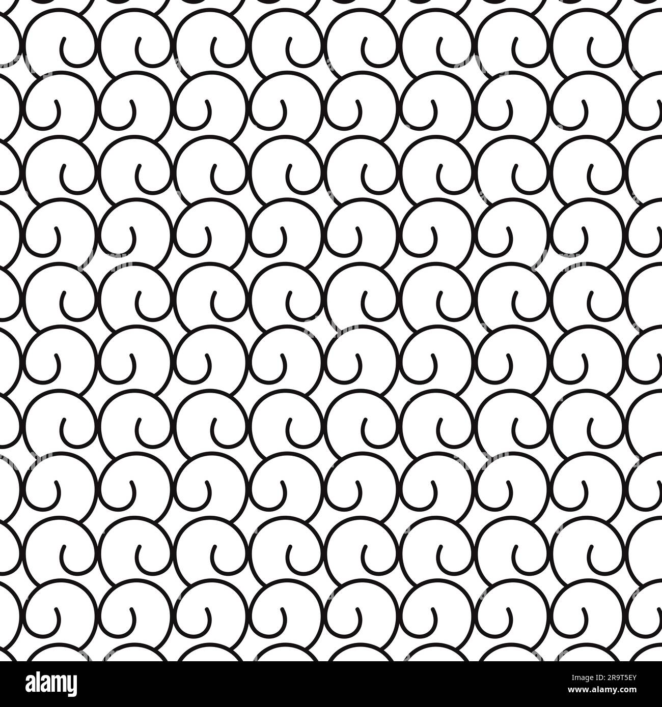 Motif vague sans couture toile de fond Doodle noire arrière-plan abstrait contours sans fin Illustration vectorielle isolée Illustration de Vecteur