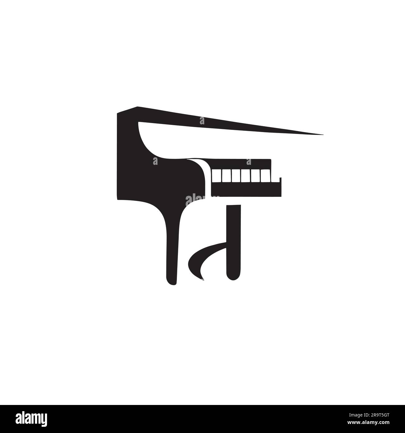 illustration du logo de grand piano sur fond blanc Illustration de Vecteur