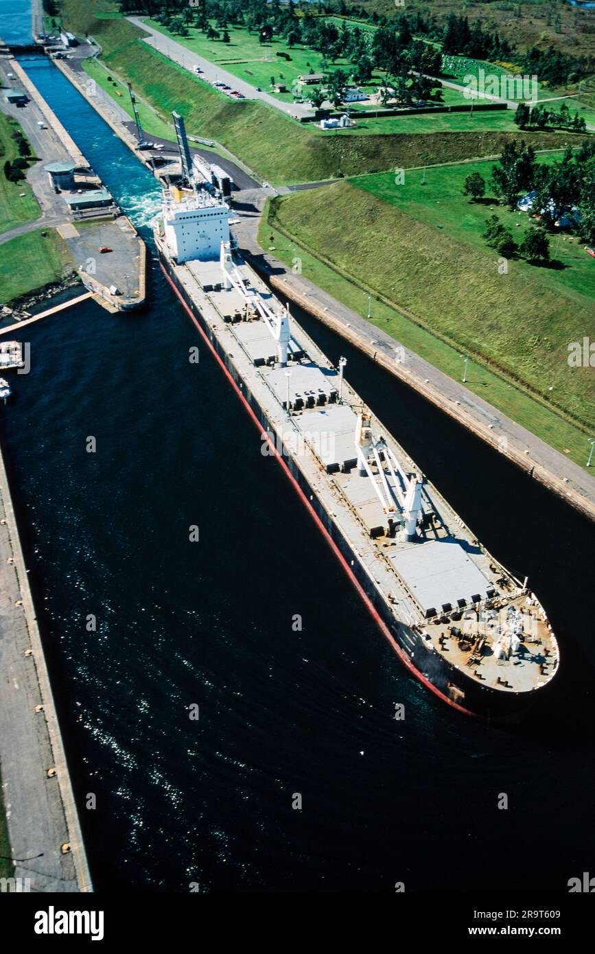 Image aérienne de St. Lawrence Seaway, Ontario, Canada Banque D'Images