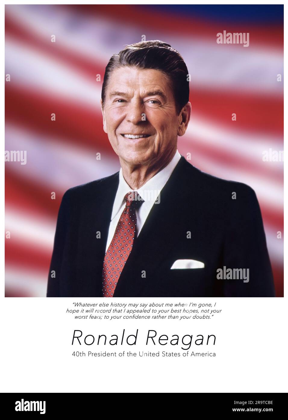Portrait de Ronald Reagan, président des États-Unis d'Amérique en 40th Banque D'Images