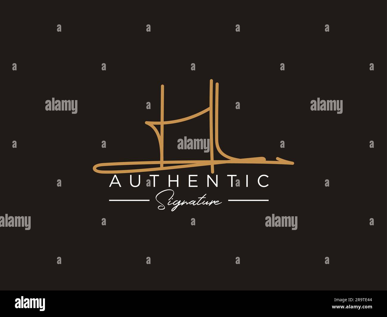 Modèle de logo HL Signature Vector. Illustration de Vecteur