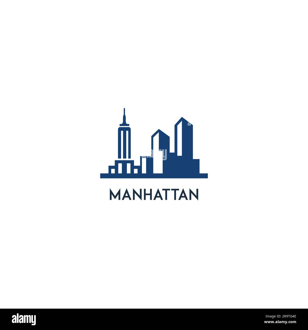 Manhattan LogoUne combinaison de bâtiments aux États-Unis Illustration de Vecteur
