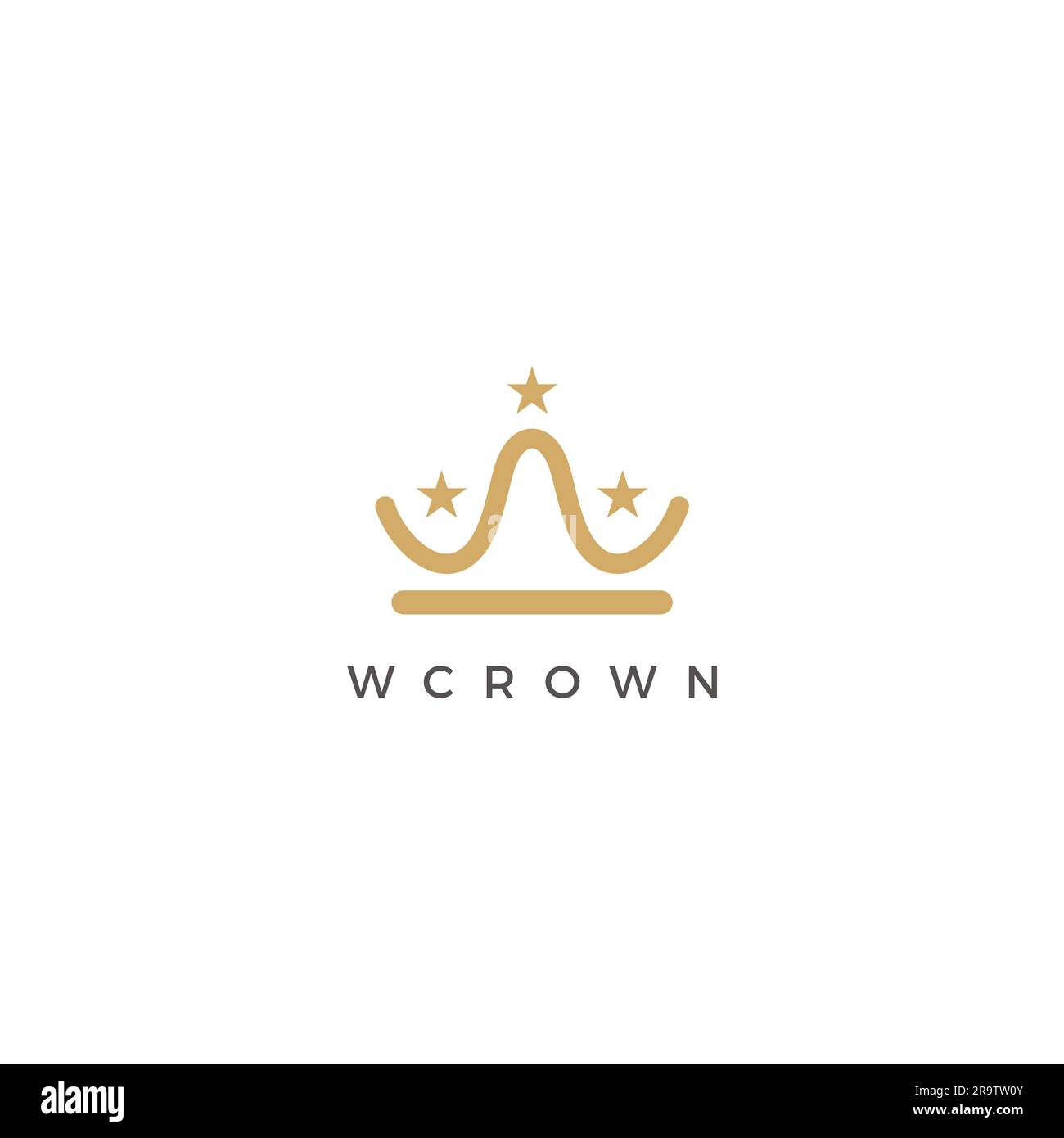 W conception du logo de la Couronne. Icône lettre W. Illustration de Vecteur