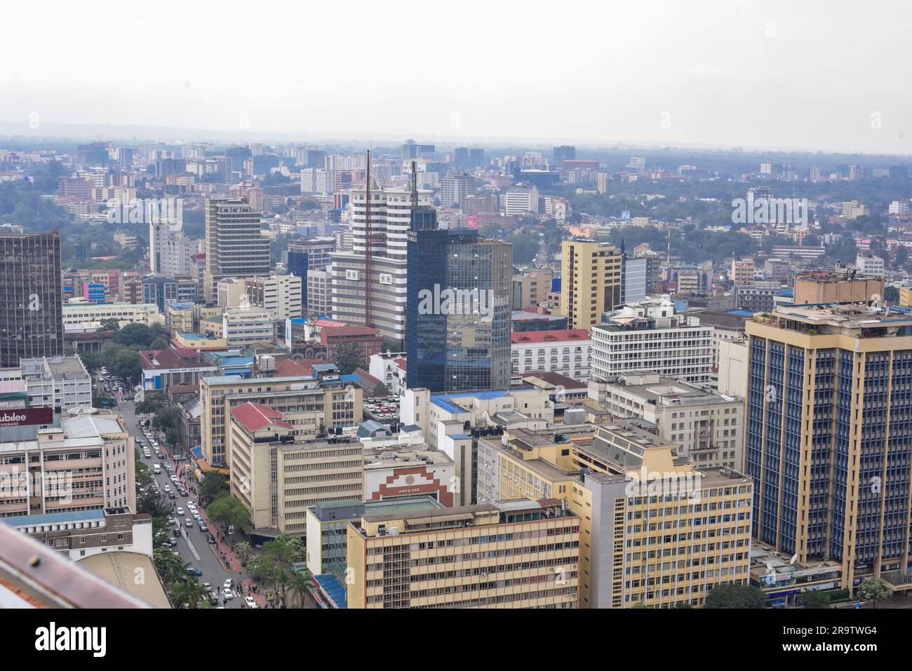 Une vue aérienne de Nairobi City Skyline Banque D'Images