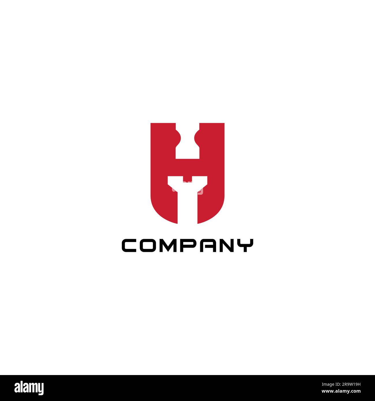 Vecteur de logo H constructions. Combinaison lettre H + Outils Illustration de Vecteur