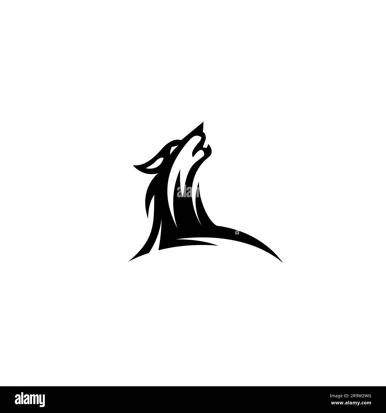 L Wolf logo Design. Wolf Head Vector Illustration de Vecteur