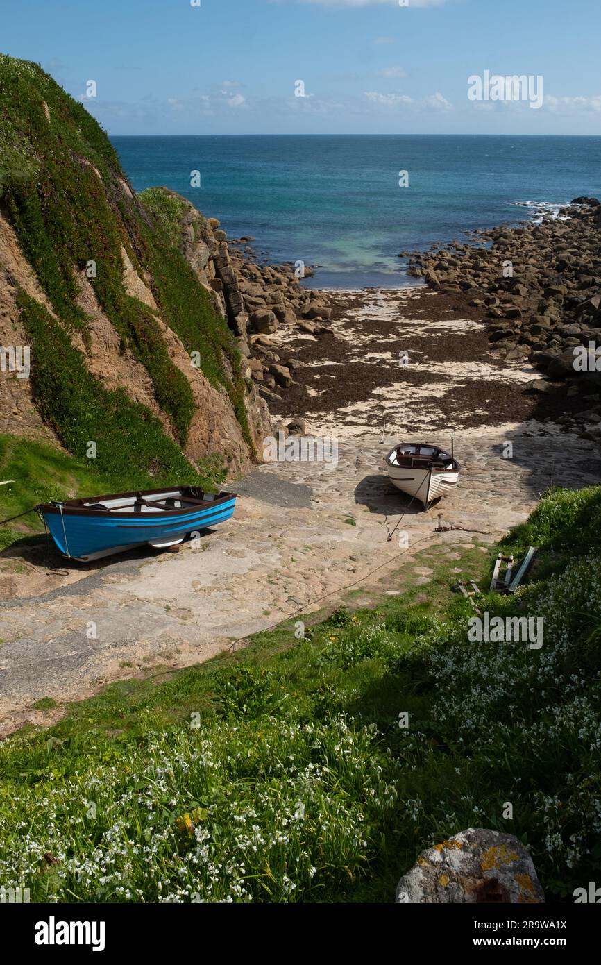 Porthgwarra Cove, St Leven, Cornwall, Royaume-Uni Banque D'Images