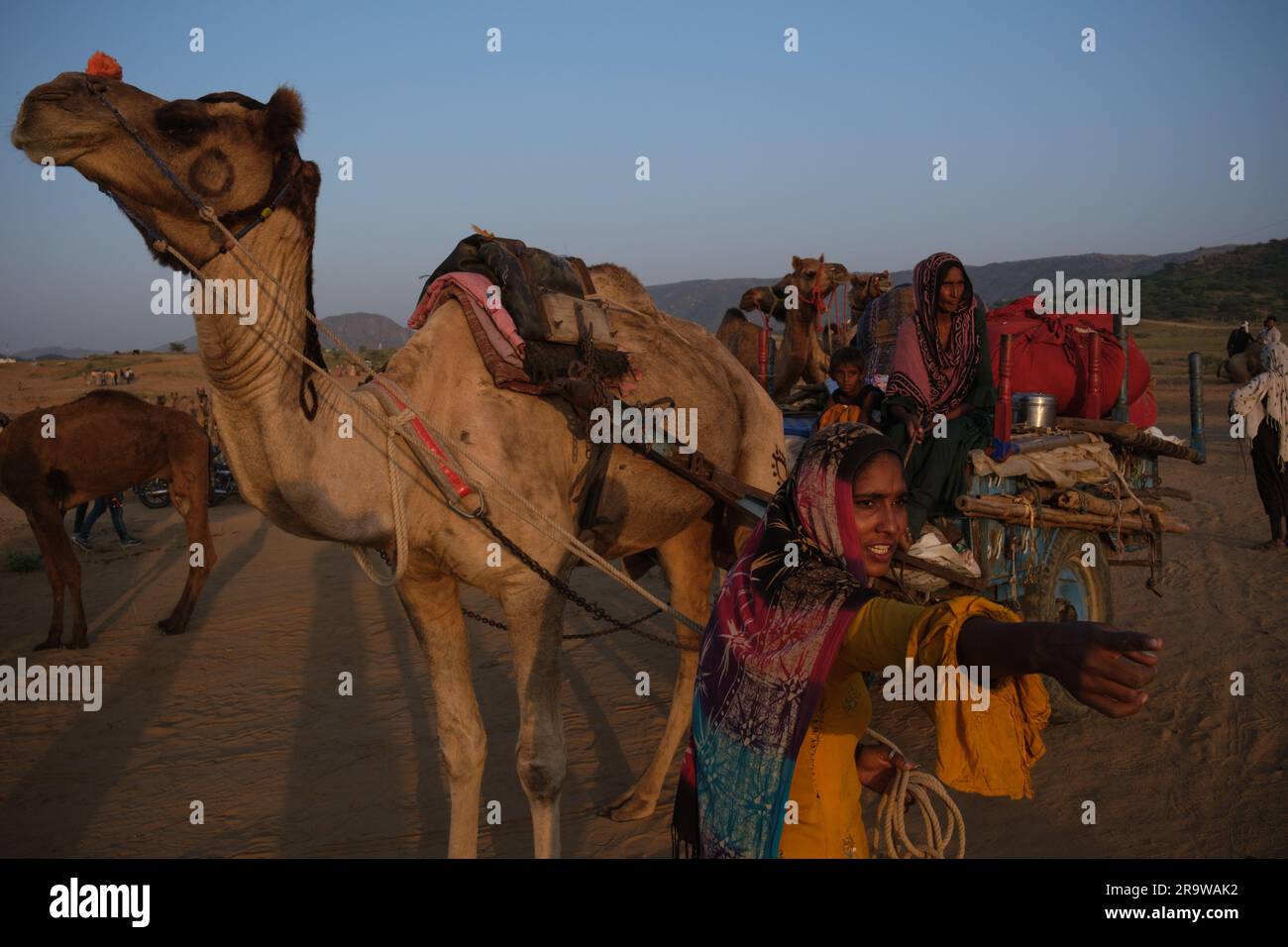 Belle fille à la Foire Pushkar Camel, Inde Banque D'Images