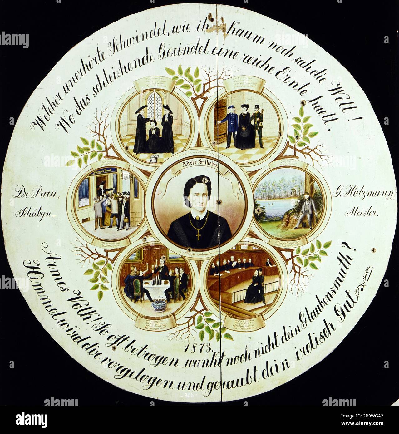 Sports, tir, cible, cible ridiculiser Adele Spitzeder (1832 - 1895), 1873, DROITS-SUPPLÉMENTAIRES-AUTORISATION-INFO-NON-DISPONIBLE Banque D'Images