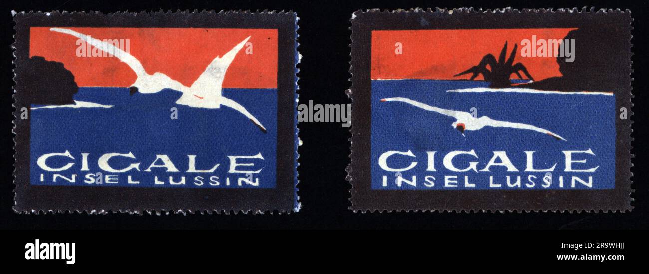 Publicité, tourisme, Gigale, timbres-affiches, vers 1910, INFO-AUTORISATION-DROITS-SUPPLÉMENTAIRES-NON-DISPONIBLE Banque D'Images