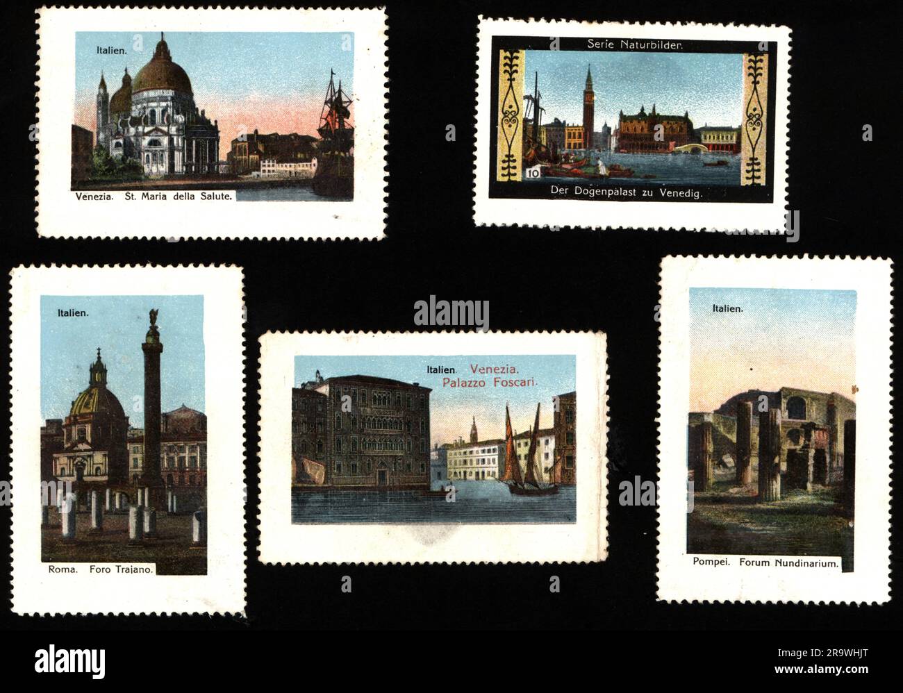 Publicité, tourisme, Italie, timbres d'affiche, vers 1910, INFO-AUTORISATION-DROITS-SUPPLÉMENTAIRES-NON-DISPONIBLE Banque D'Images