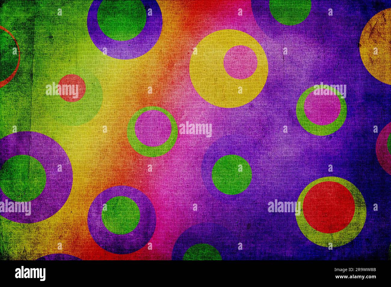 Fond de texture pop composé de points multicolores ou de cercles Banque D'Images