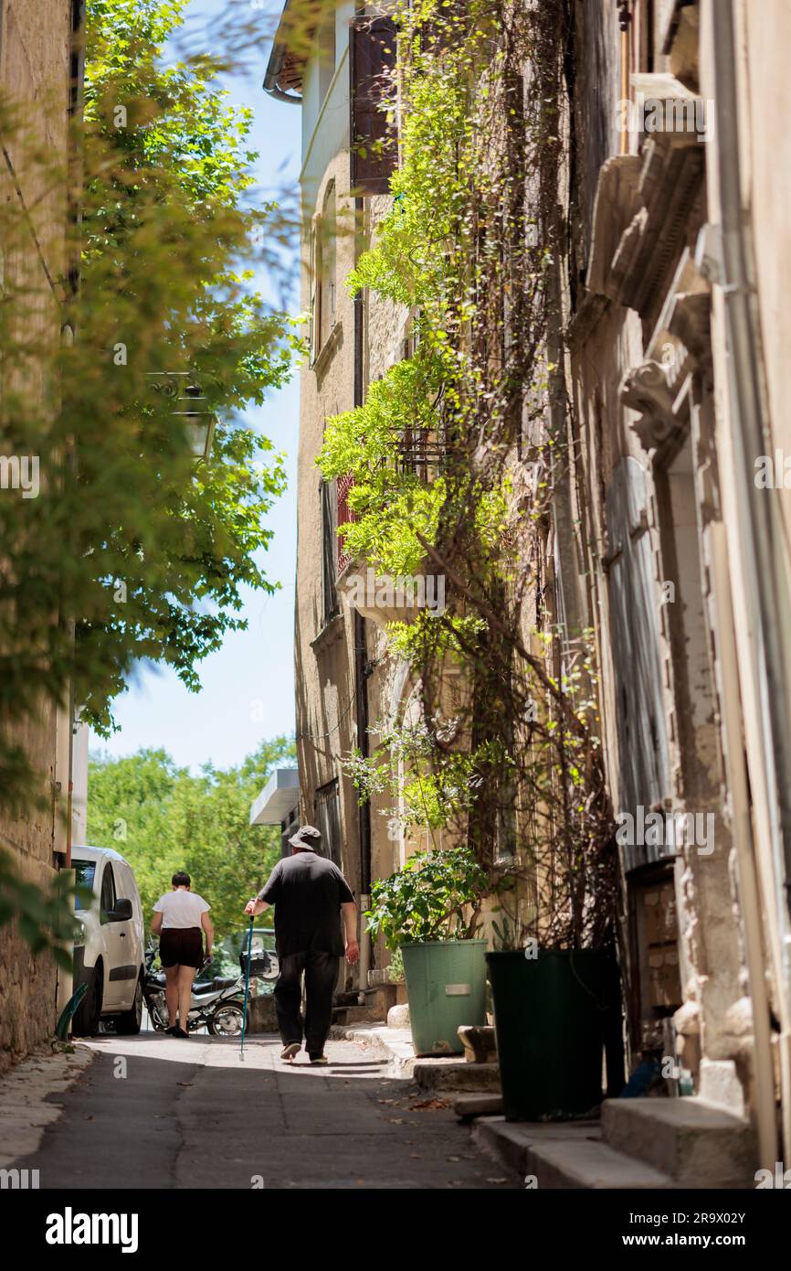 Scène de rue Forcalquier Provence-Alpes-Côtes d'Azur France Banque D'Images