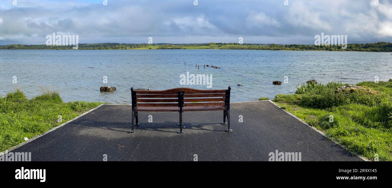 Lac Panorama, Lough Rea, Loughrea, Galway, Irlande Banque D'Images